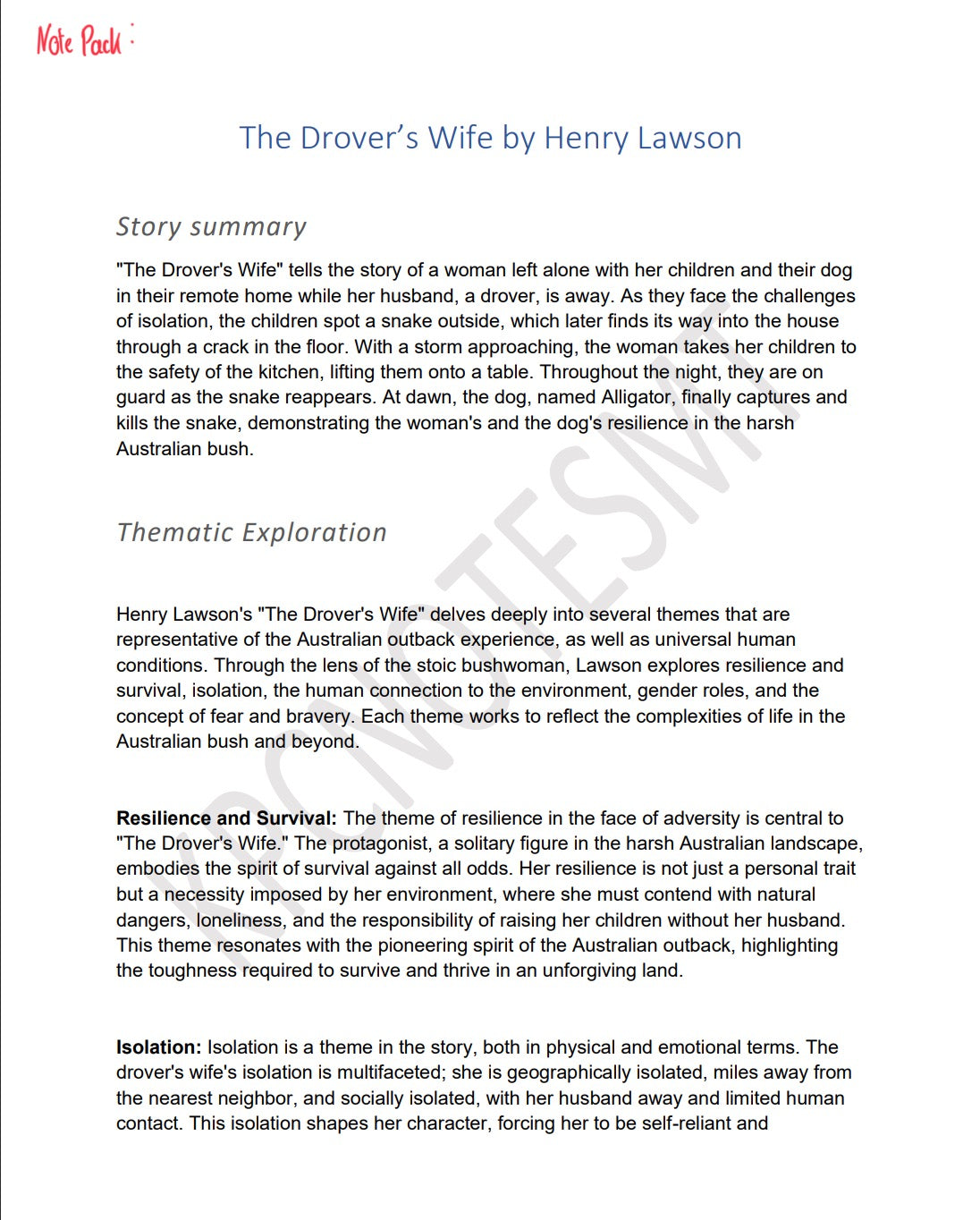 English Intermediate | Notes & Model Essays