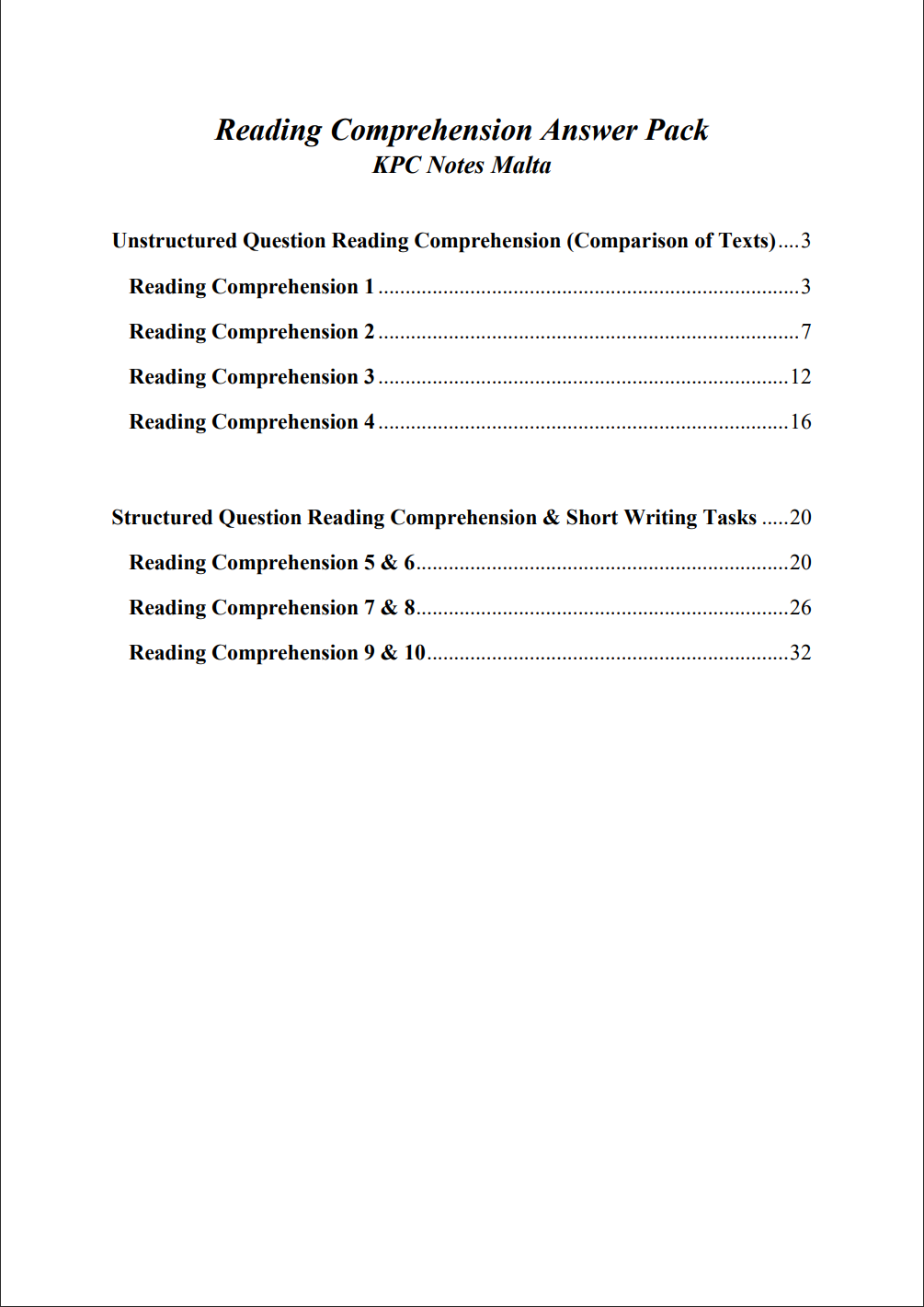 O-level English Language Model Essays & Comprehensions