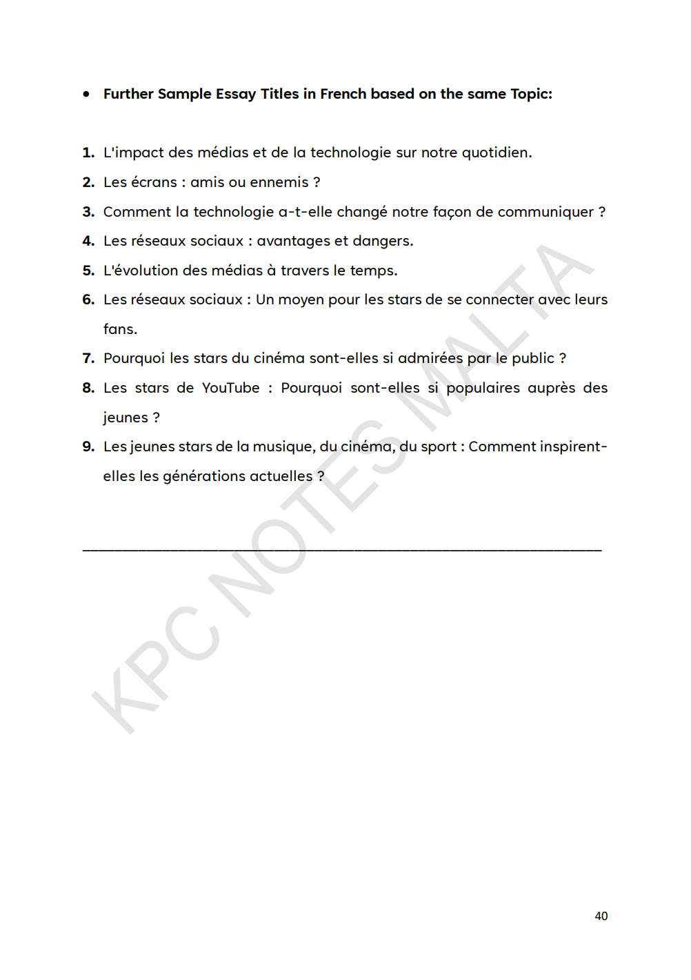 O-level French Model Essays