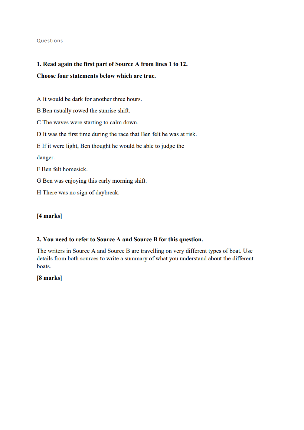 O-level English Language Model Essays & Comprehensions