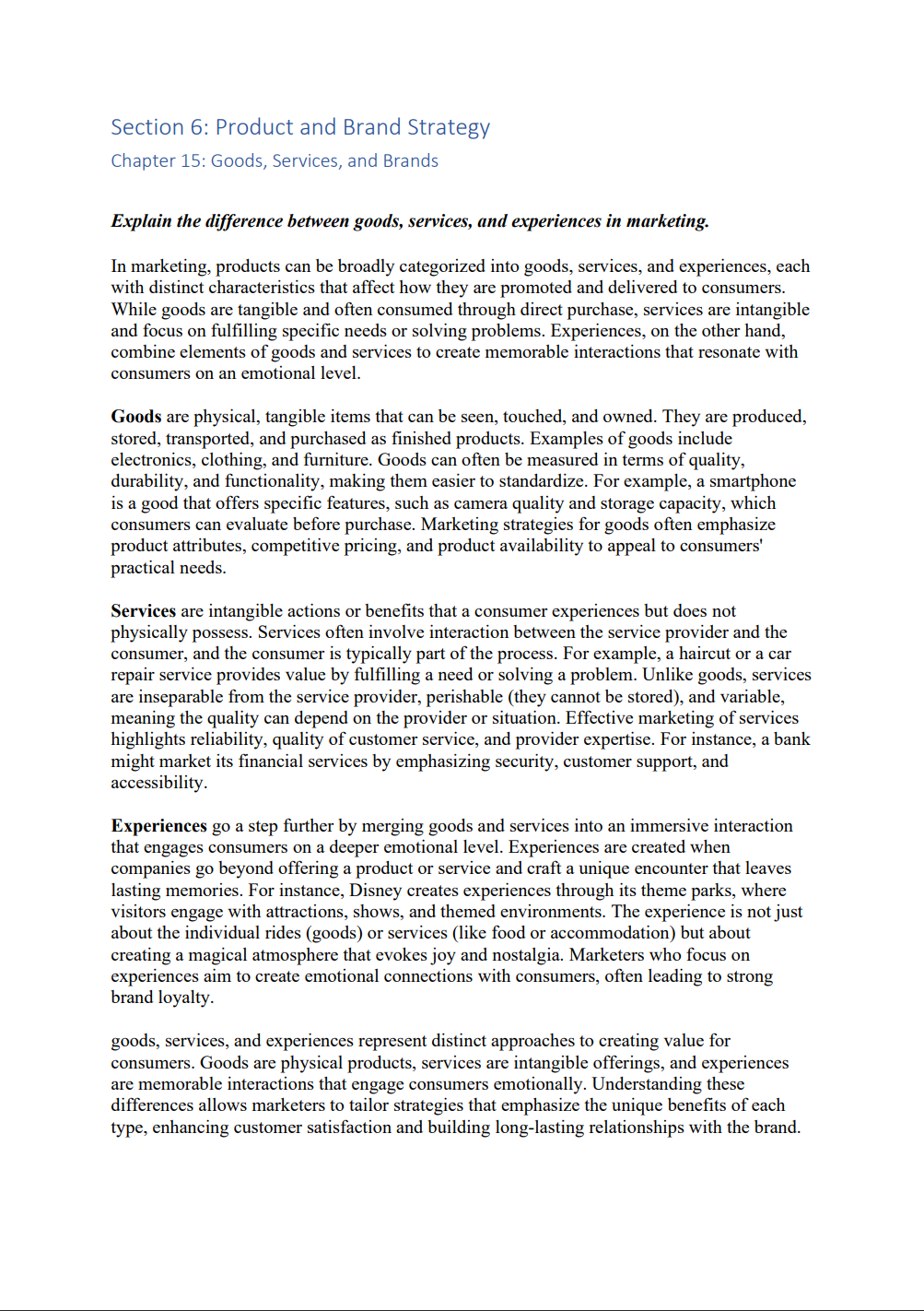 Marketing Intermediate | Notes & Model Essays