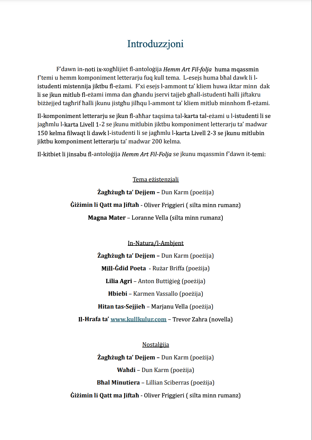 Il-Malti | Hemm Art Fil-Folja (Letteratura)