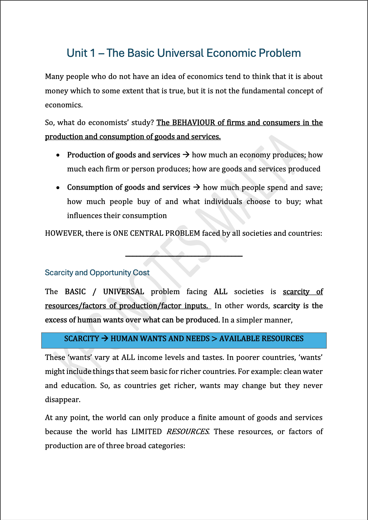 Economics A-Level | Full Syllabus Notes & Workbook.