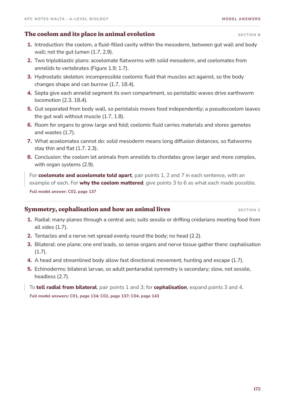 Model Answers: Essay Maps, plans linked to their full model answers