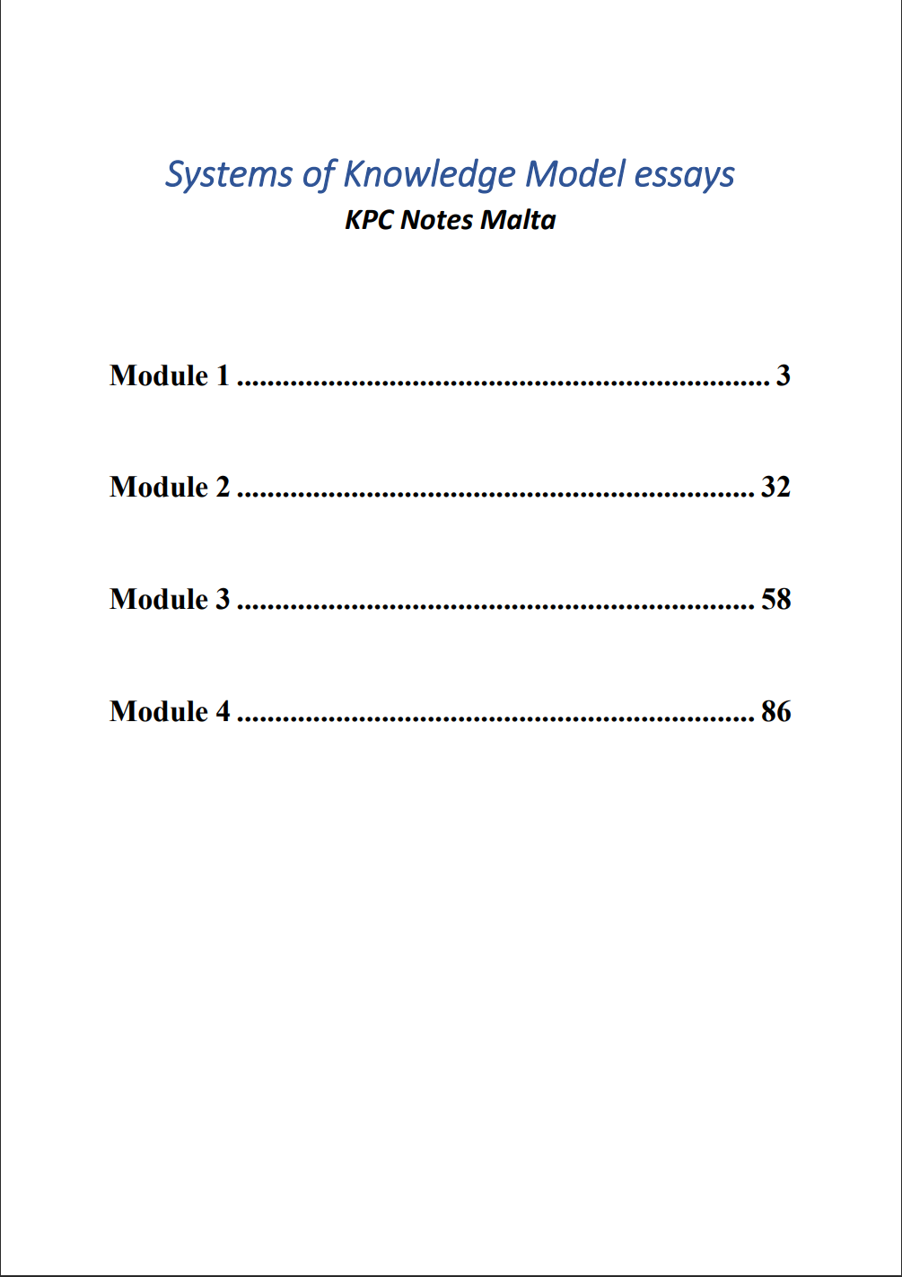Systems of Knowledge Notes & Model Essays