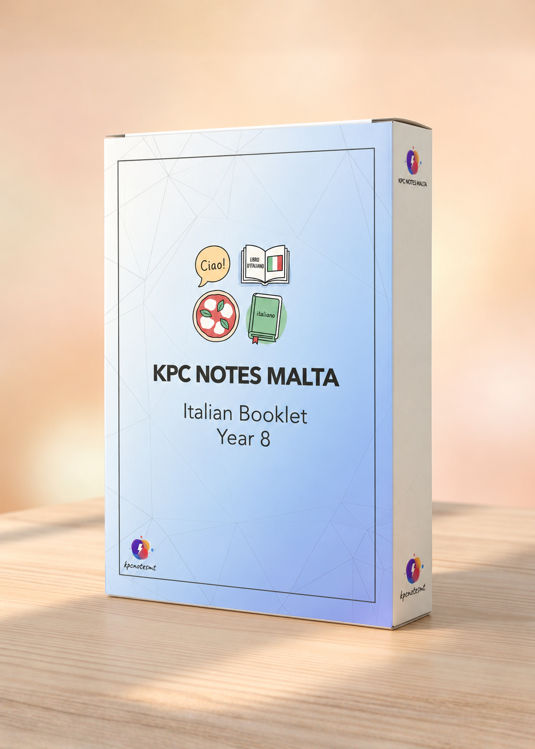 Year 8 Italian Complete Guide by KPC Notes Malta, printed and bound booklet
