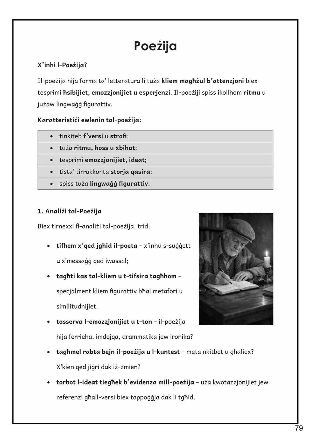 Letteratura: kif tiġi analizzata poeżija (paġna 79)