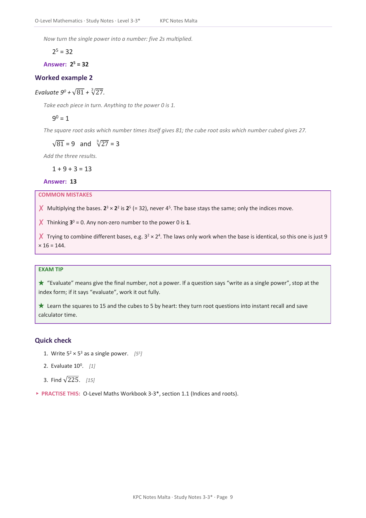 O-level Maths | Note Pack