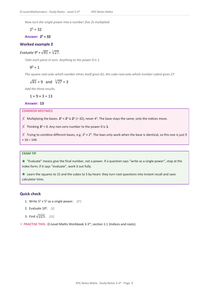 O-level Maths | Note Pack