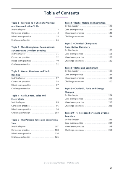 O-level Chemistry | Workbook