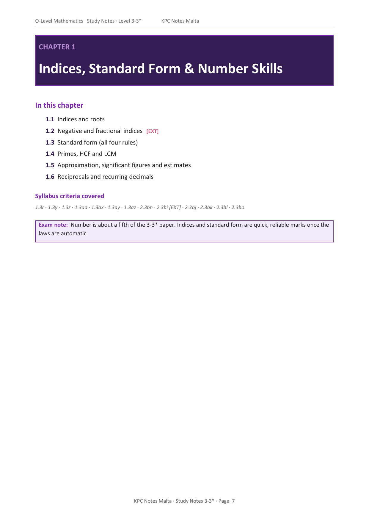 O-level Maths | Note Pack