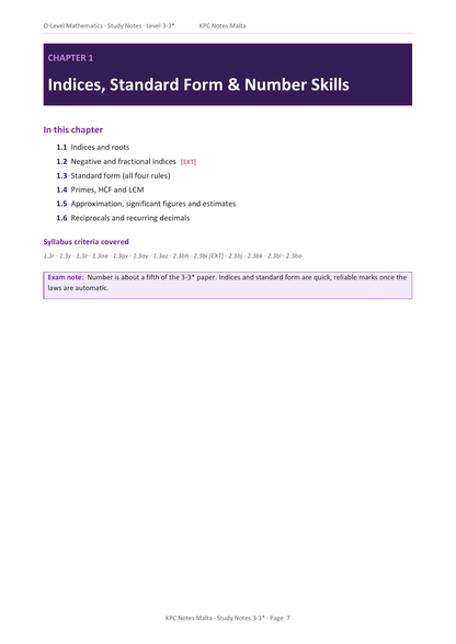 O-level Maths | Note Pack