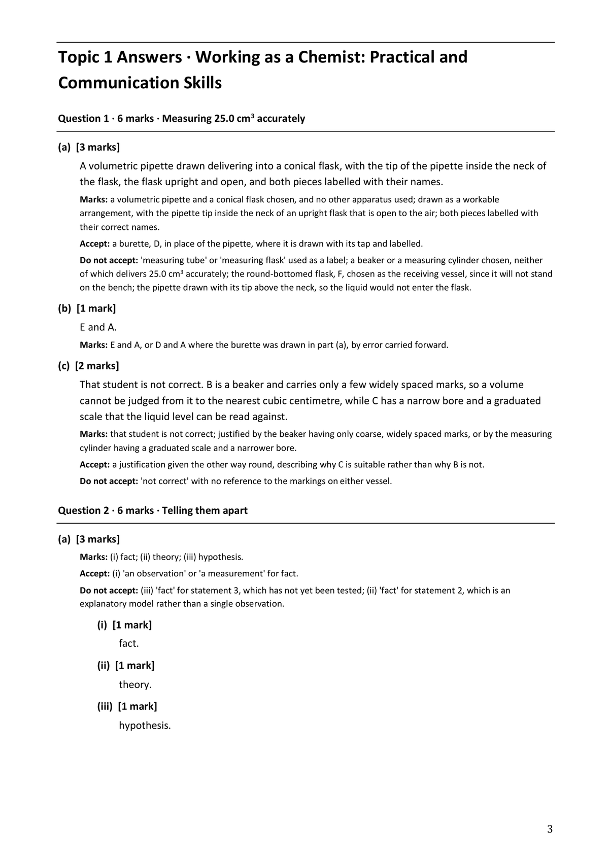 O-level Chemistry | Workbook