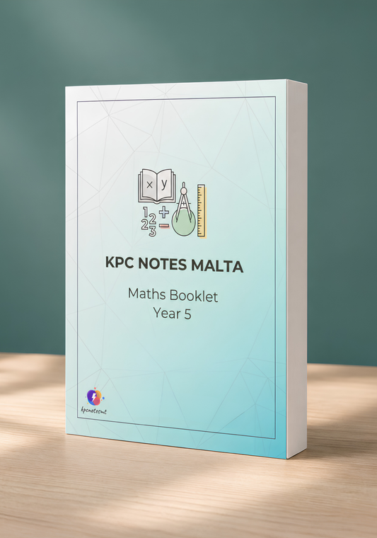 Year 5 Maths Complete Guide by KPC Notes Malta, printed and bound booklet for scholastic year 2026/7