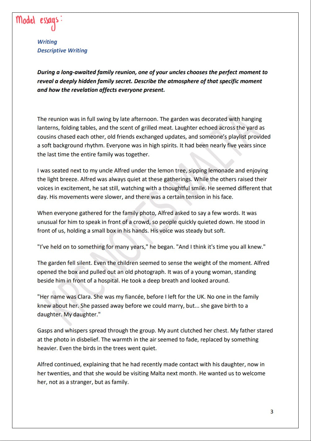 English Intermediate | Notes & Model Essays