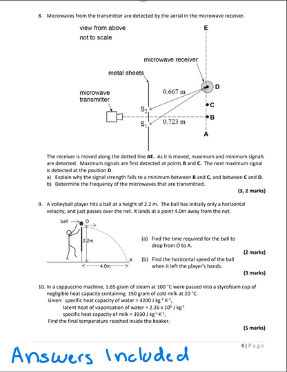 Physics Intermediate Model answers