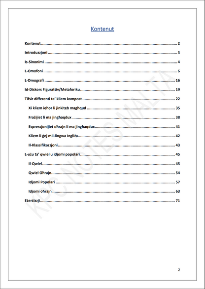 Il-Malti | Noti u eżerċizzji tas-Semantika