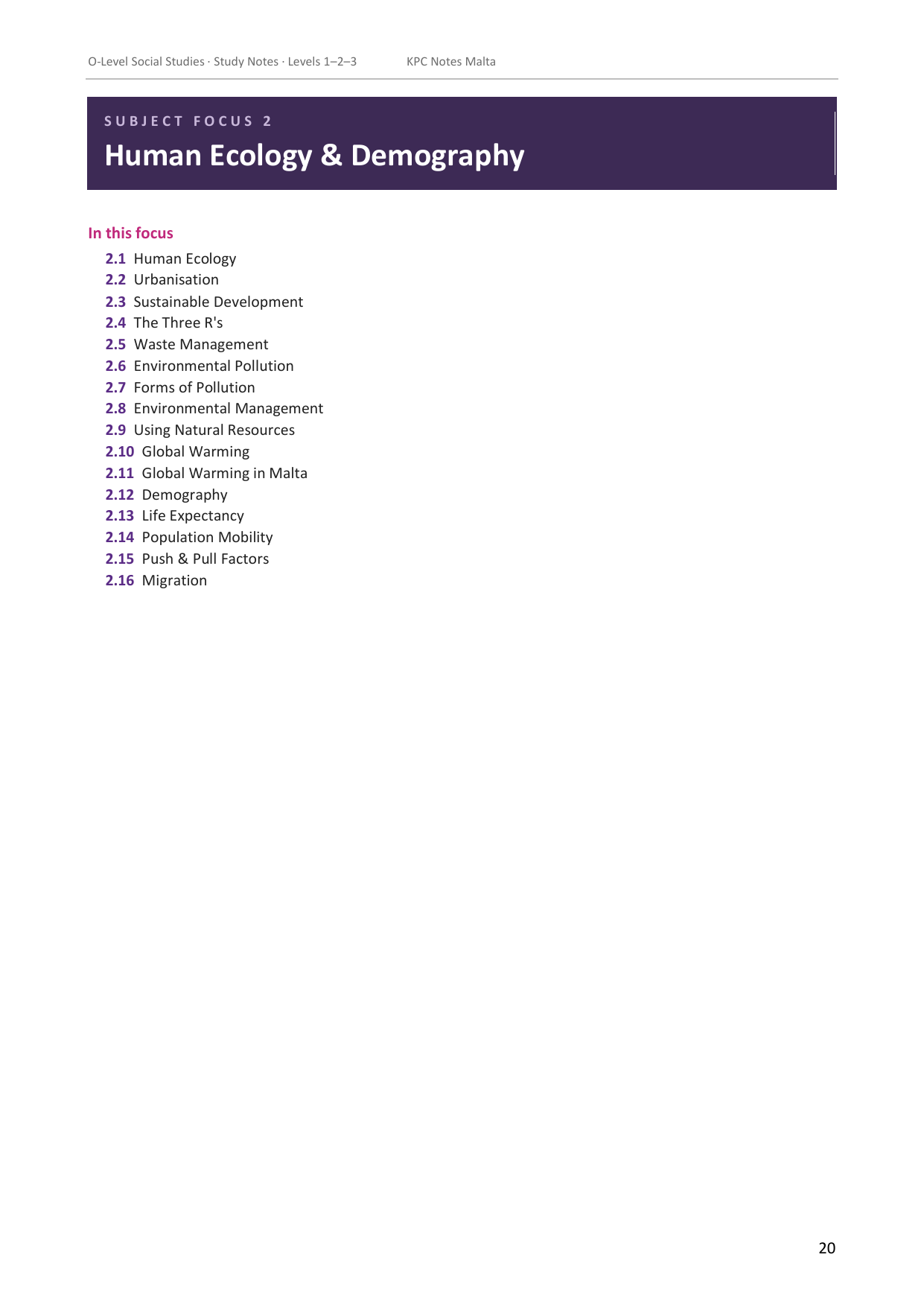 O-Level Social Studies Notes
