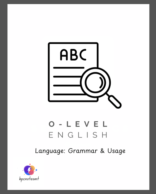 O-Level English Language | Grammar & Usage Workbook