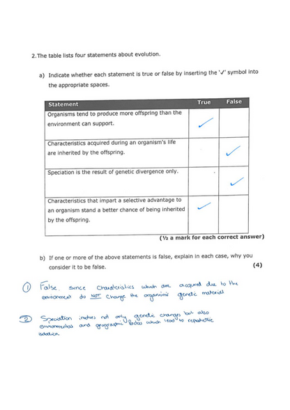 Biology Intermediate Model Answers/Workbook