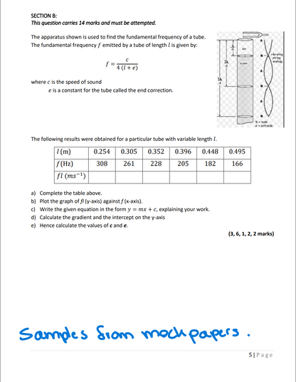 Physics Intermediate Model answers