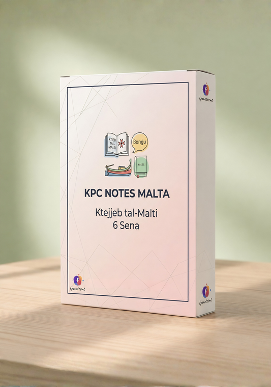 Gwida Kompluta tal-Malti għas-Sitt Sena minn KPC Notes Malta, ktieb stampat u rilegat għas-sena skolastika 2026/7