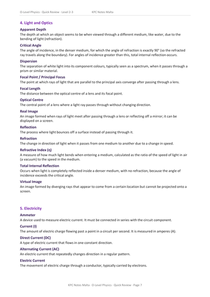 ⭐ O-Level Physics | Definitions & Experiments Booklet