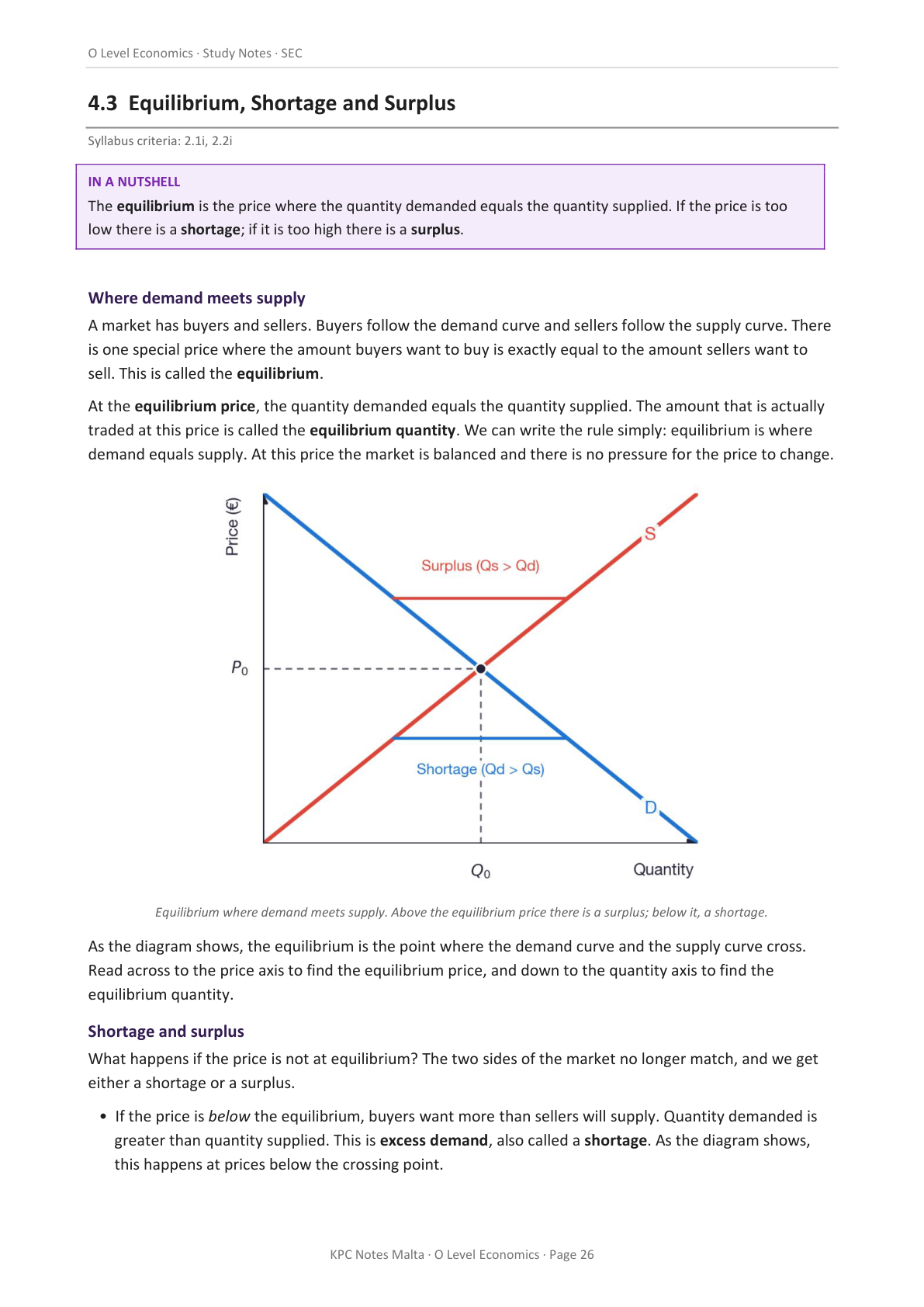 O-level Economics | Full Syllabus Notes