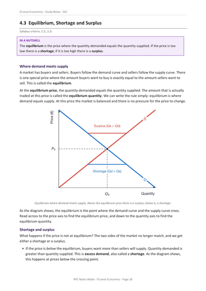 O-level Economics | Full Syllabus Notes