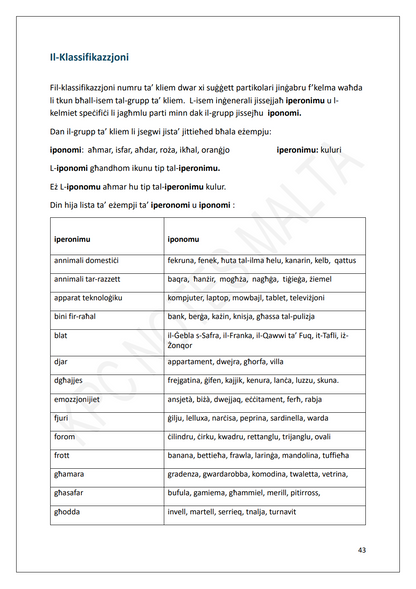 Il-Malti | Noti u eżerċizzji tas-Semantika