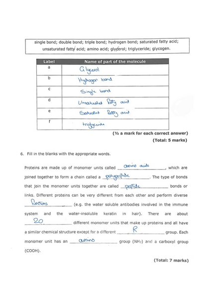 Biology Intermediate Model Answers/Workbook