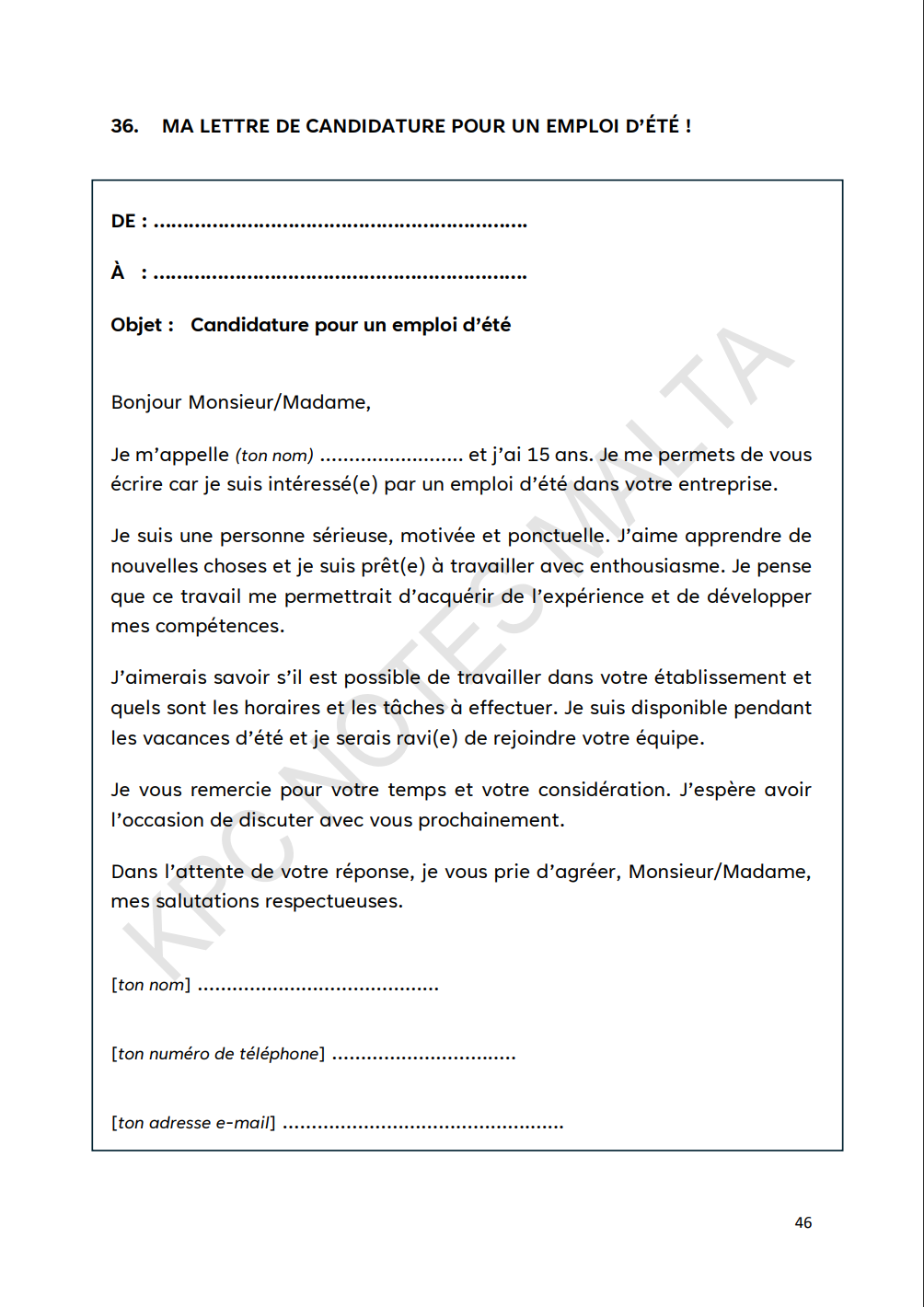 O-level French Model Essays