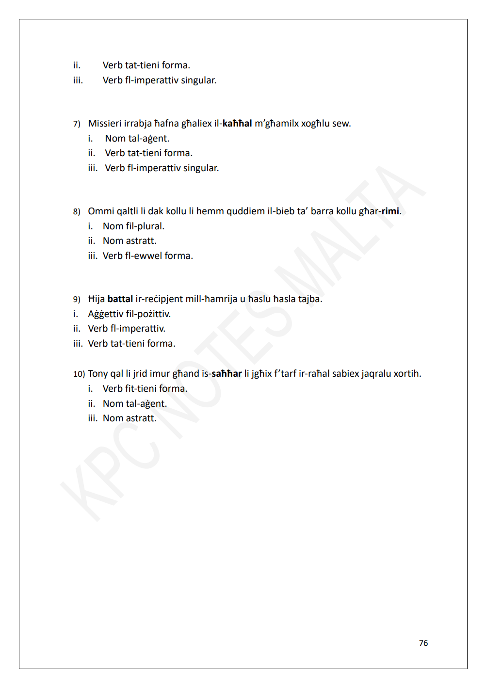 Il-Malti | Noti u eżerċizzji tas-Semantika