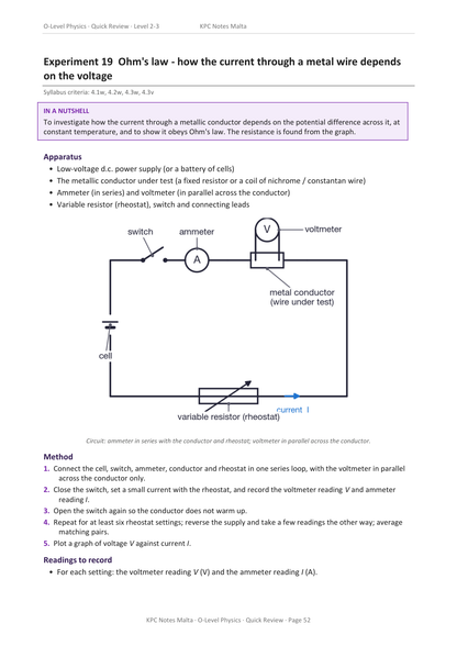⭐ O-Level Physics | Definitions & Experiments Booklet