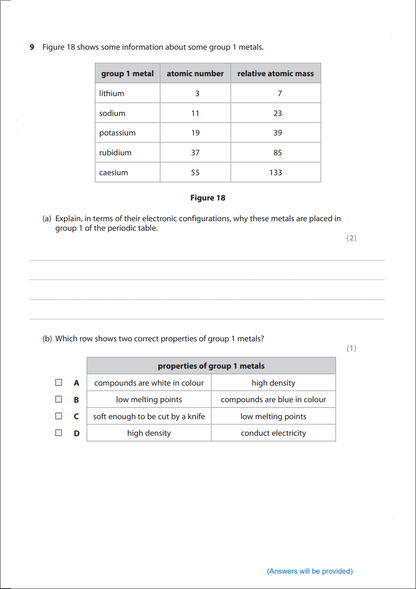 O-level Chemistry Notes & Model answers Workbook