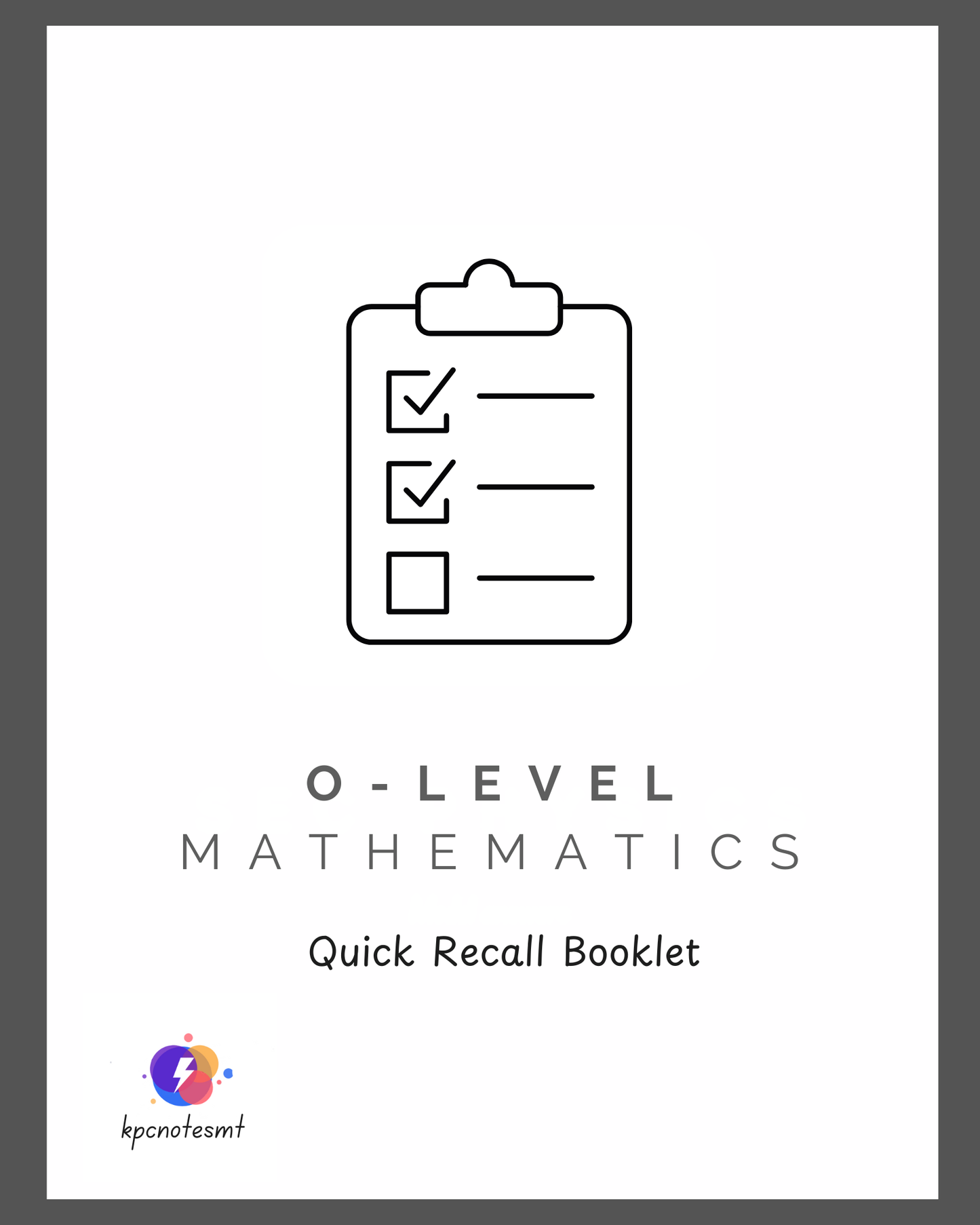 O-level Maths | Quick Review Booklet