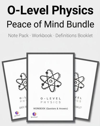 O-Level Physics Full Syllabus Bundle by KPC Notes Malta: Note Pack, Workbook and Quick Review Booklet
