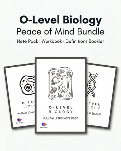 O-Level Biology Full Syllabus Bundle by KPC Notes Malta: Note Pack, Workbook and Definitions Booklet
