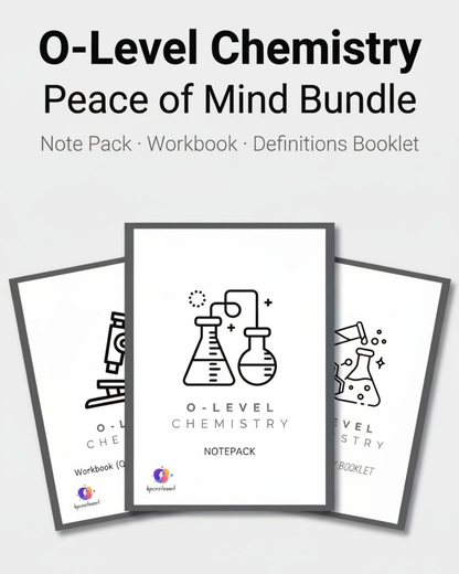 O-Level Chemistry Full Syllabus Bundle by KPC Notes Malta: Note Pack, Workbook and Definitions Booklet