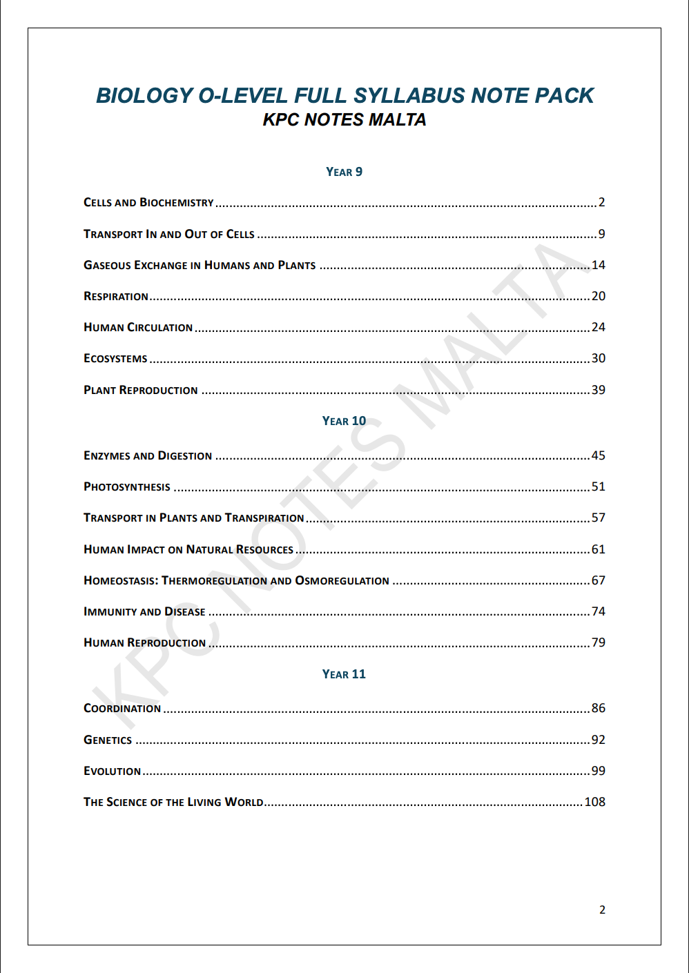O-level Biology | 𝗙𝘂𝗹𝗹 𝗦𝘆𝗹𝗹𝗮𝗯𝘂𝘀 𝗡𝗼𝘁𝗲 𝗣𝗮𝗰𝗸