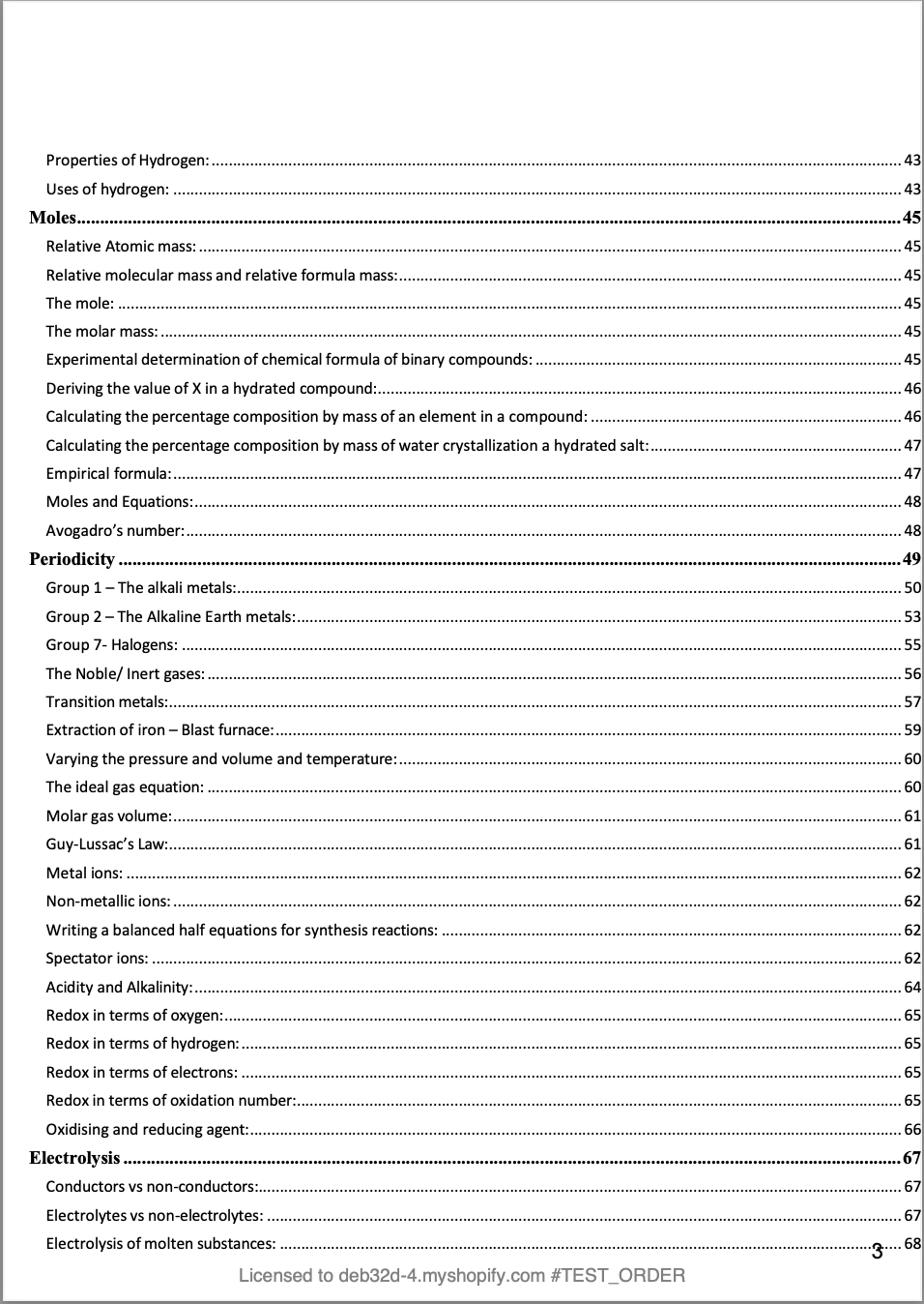 O-level Chemistry Note pack