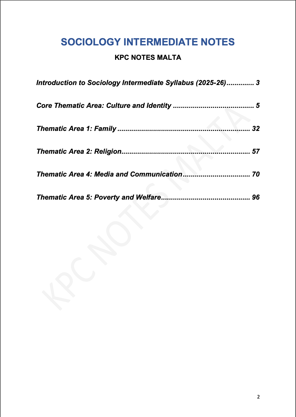 Sociology Intermediate Notes & Model Essays.