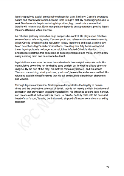 English A-level Notes & Model Essays | Othello