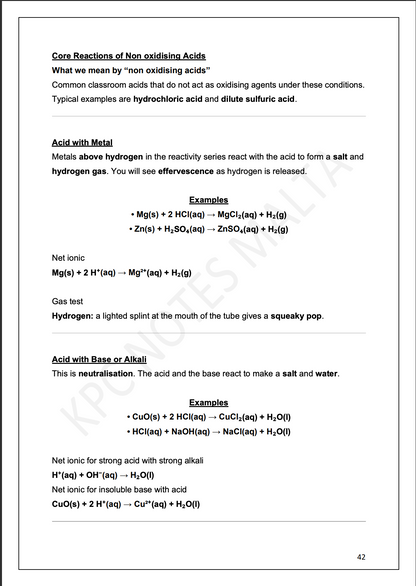 O-Level Chemistry Note pack