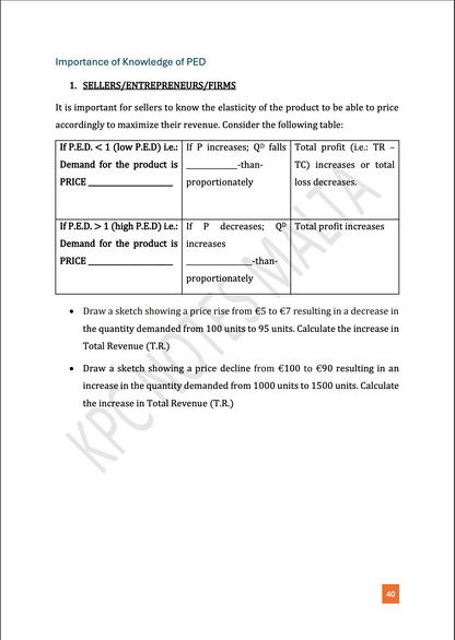Economics Intermediate Full Syllabus Notes & Workbook.