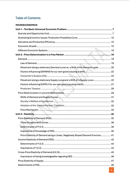 Economics Intermediate Full Syllabus Notes & Workbook.