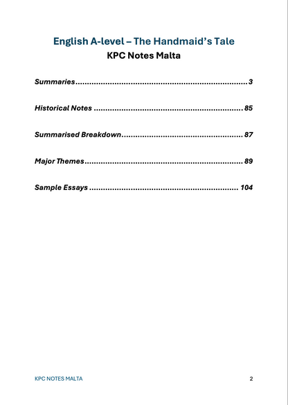 English A-level Notes & Model Essays | The Handmaid's Tale