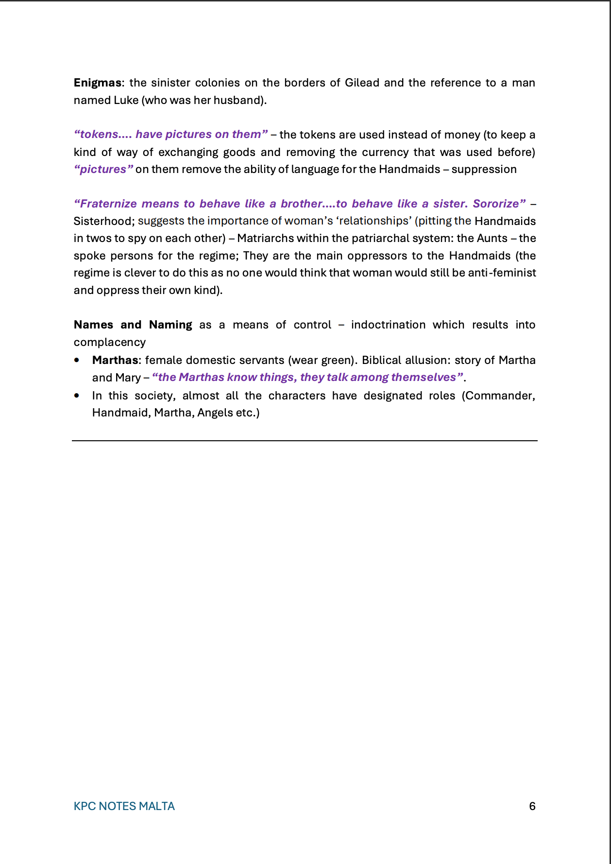 English A-level Notes & Model Essays | The Handmaid's Tale