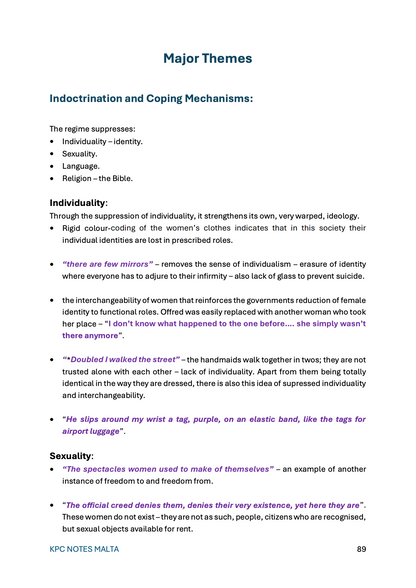 English A-level Notes & Model Essays | The Handmaid's Tale