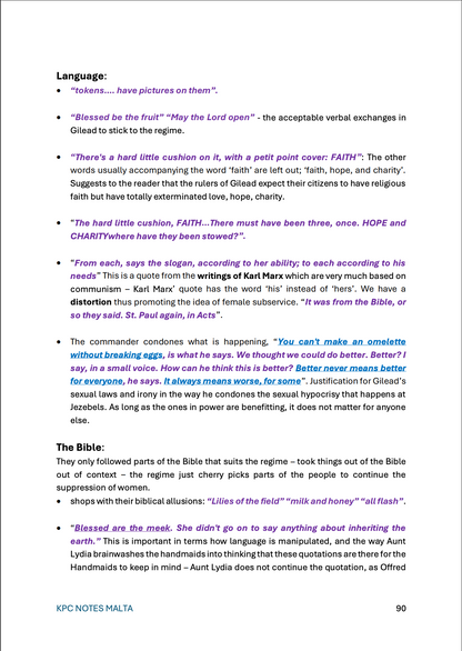 English A-level Notes & Model Essays | The Handmaid's Tale